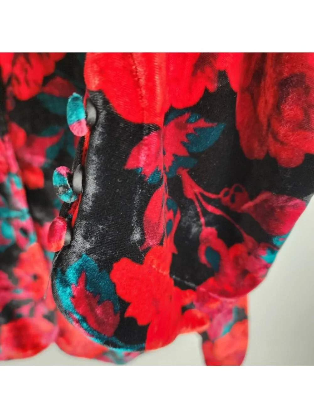 Soft Surroundings Shirt Womens PXL Icon Silk Velvet Poets Art Floral NWT 3EM11 - Picture 5 of 9